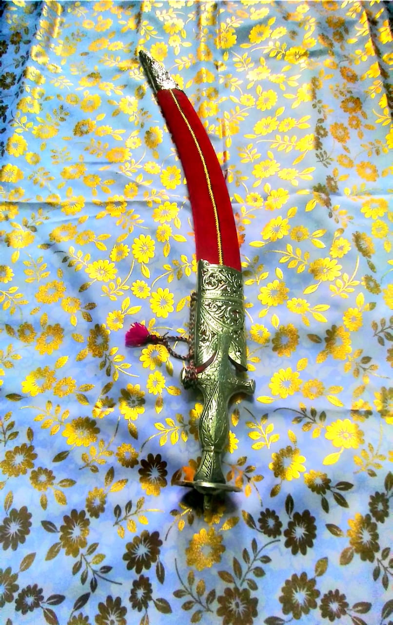 18 inch wooden cover Sword with Brass Hilt-2