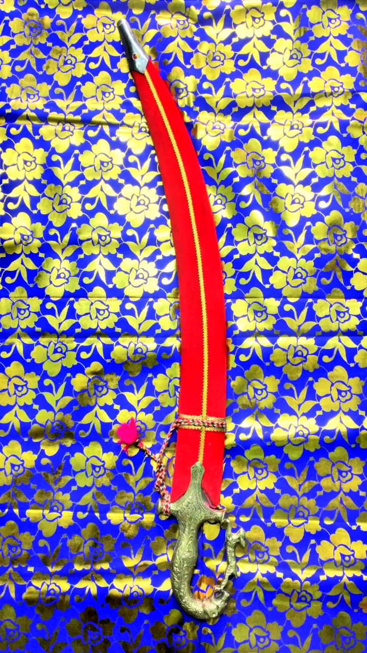 18 inch wooden cover Sword with Brass Hilt