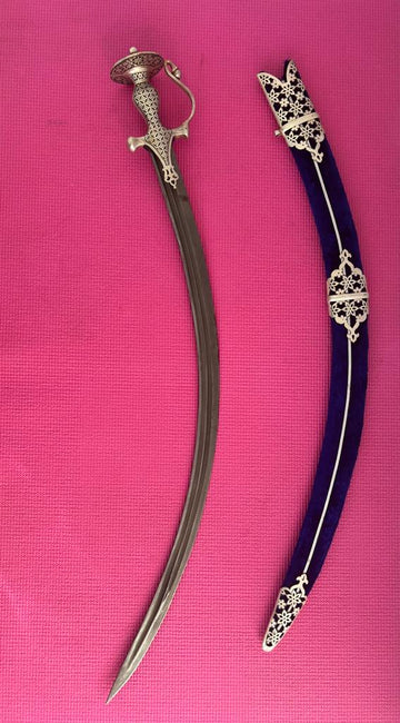 INDIAN WEDDING TALWAR- SILVER AND KOFTGIRI WORK-2