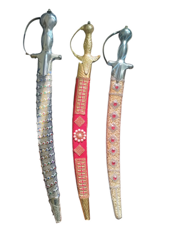 INDIAN WEDDING KIRPAN 2 FEET COMBO 3 PCS SET