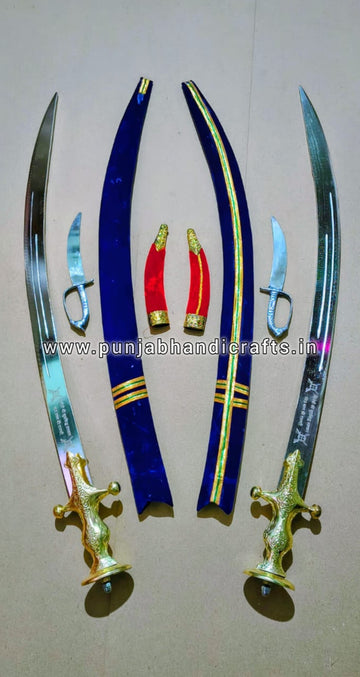 SIROHI TALWAR 2 PCS WITH 2 KATAR FREE