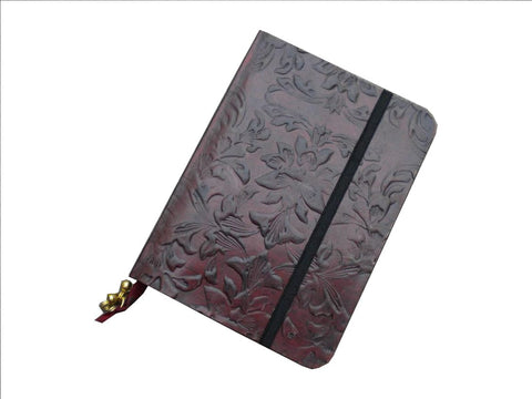 WINE EMBOSSED FLORAL LEATHER COVER JOURNAL - LJ-018