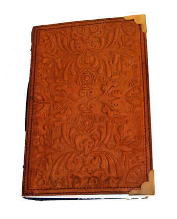 Flower Embossed Leather Journal - LJ-01