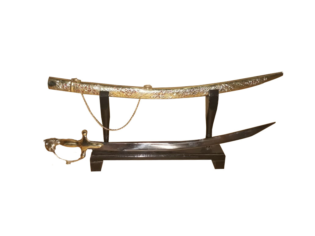 DECORATIVE LION HEAD BRASS KIRPAN