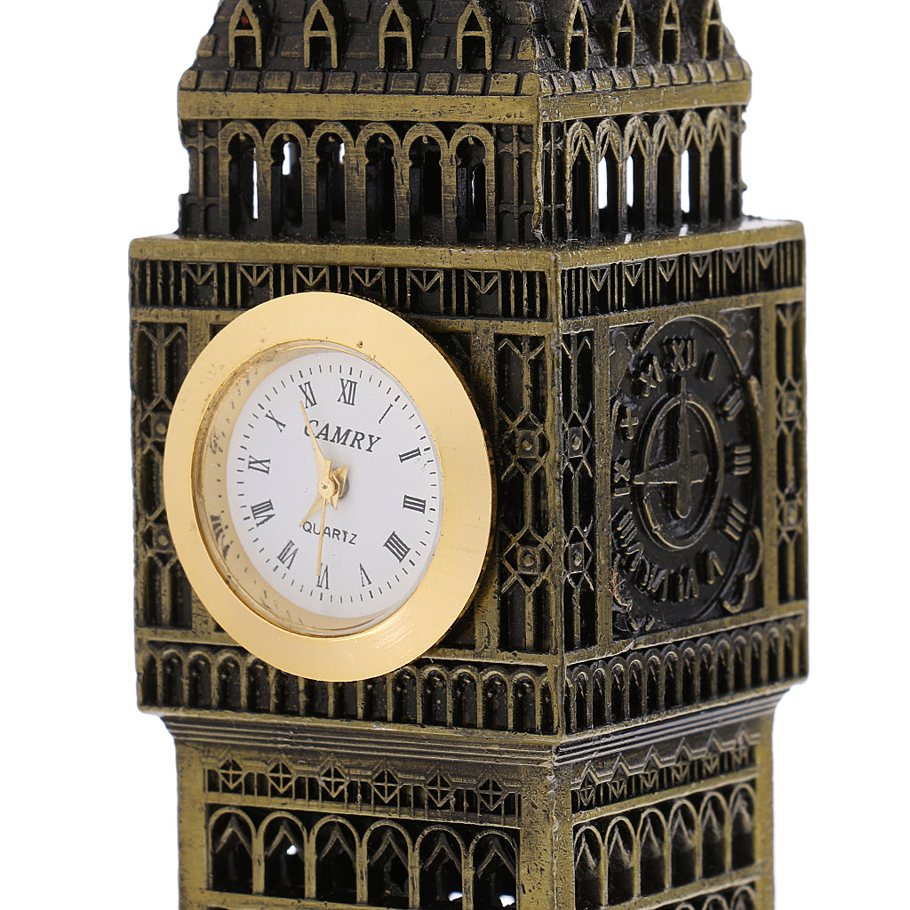 Vintage Metal Mini Building Handicrafts Big Ben Statue Ornament Home Decor