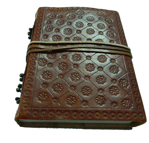 GEOMETRICAL FLORAL LEATHER COVER JOURNAL - LJ-06
