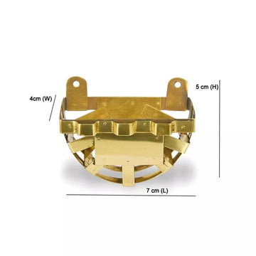 Miniature Brass Plate Stand With 4 Small Ptate And 4 Small Spoon For Homedecor And Kids Playing