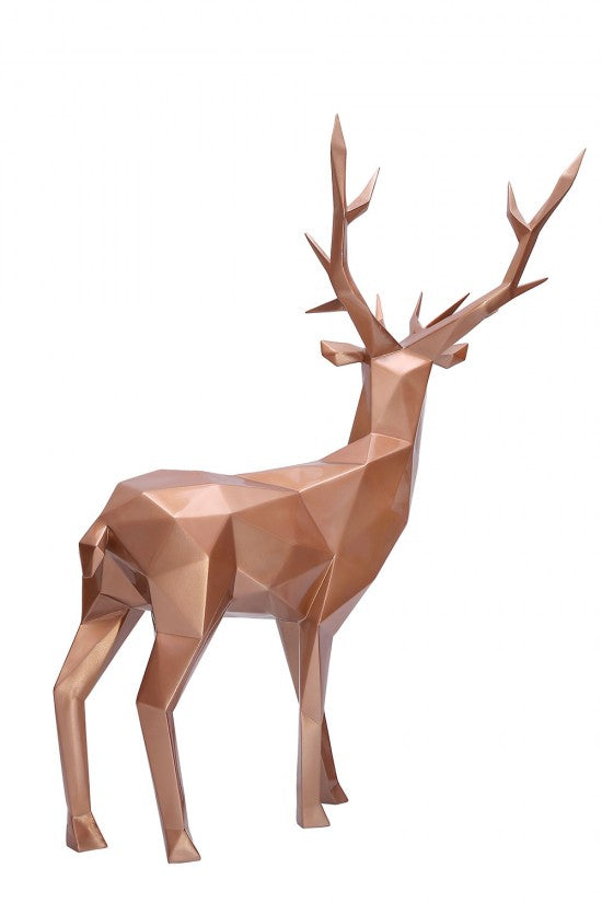 Copper Regal Reindeer Sculpture