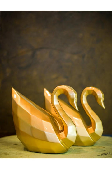 Gold Graceful Swan Sculpture