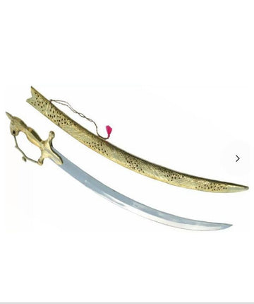 DECORATIVE LION HEAD BRASS KIRPAN