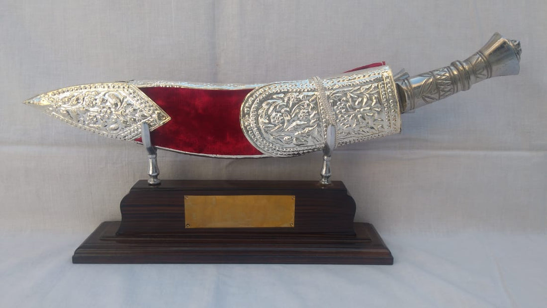 Royal Silver Kukri with Handcrafted Velvet Cover