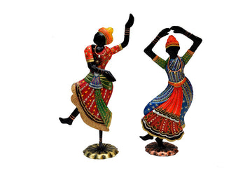 SILHOUETTE LOOK KATHAK DANCING LADIES SCULPTURES (SET OF 2)