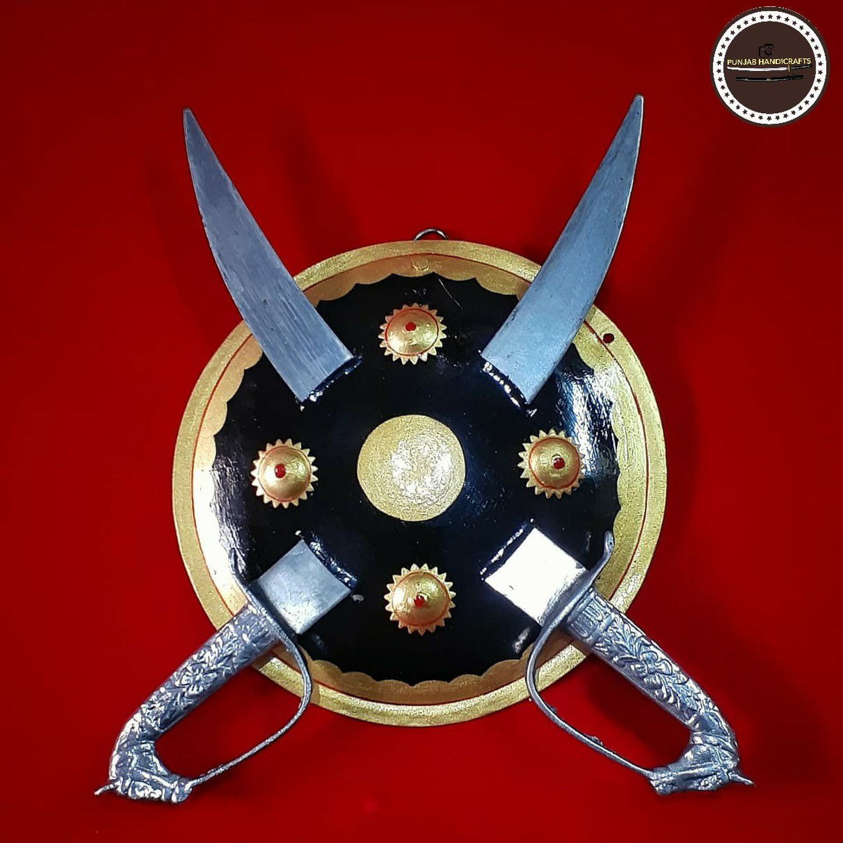 Mini Talwar SMALL DHAL TALWAR SET SWORDS WITH SHIELD-3 – PUNJAB HANDICRAFTS