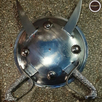 SMALL DHAL TALWAR SET SWORDS WITH SHIELD-4