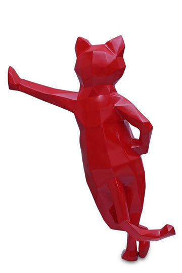 Red Cool Cat Sculpture