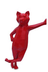 Red Cool Cat Sculpture